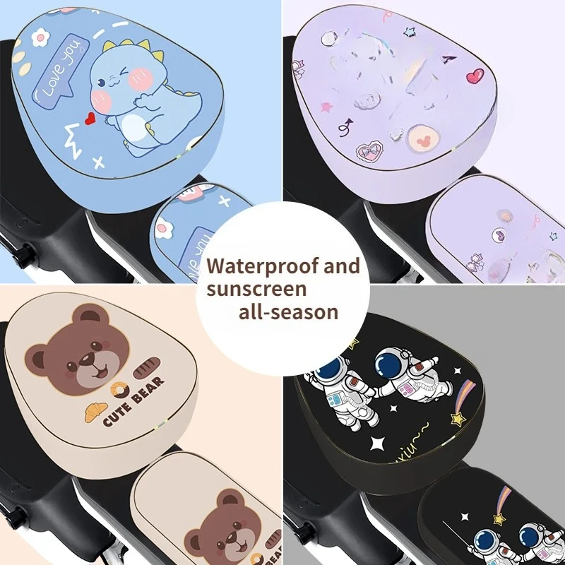 

Чехол на сиденье электромобиля, водостойкий солнцезащитный крем, теплоизоляция, нескользящий кожаный чехол на сиденье, защитный чехол с героями мультфильмов для электрического велосипеда