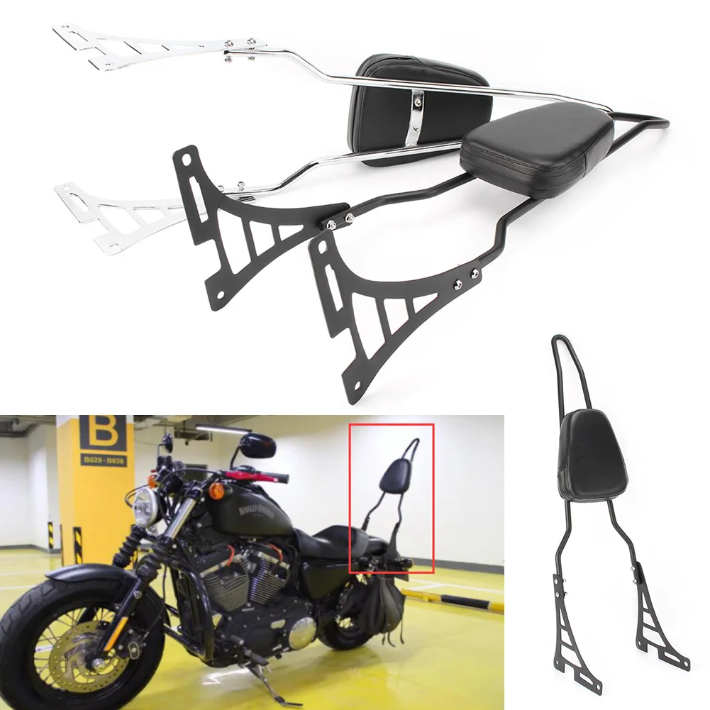 Motorcycle Passenger Sissy Bar Backrest Pad Protector For Harley Davidson Sportster XL 883 1200 XL883 XL1200 2004-2017