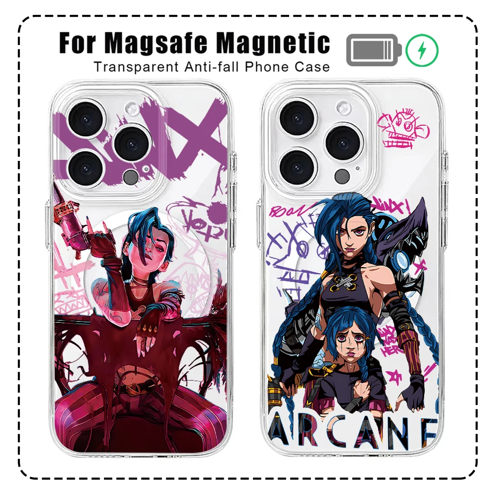 

J-Jinxes V-Vi L-Lol For Magesafe Magnetic Phone Case for Samsung Galaxy S25 S24 S23 S22 S21 Ultra Plus 5G S20 FE Clear Cover