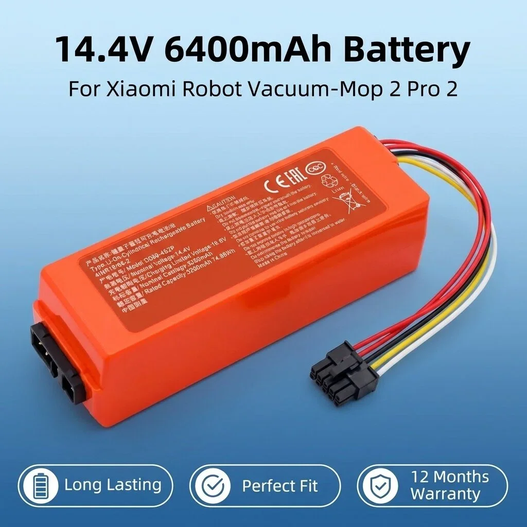 

14.4V 6400mAh Li-ion Battery for Xiaomi Vacuum-Mop 2 Pro 2 D099-4S2P Replacement MJSTS1 Vacuum Cleaner