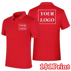 Summer Quick-drying Polo Shirt Custom Print Logo Jerseys Individual Group Personalized Custom Embroidery LOGO Polo Tees Top