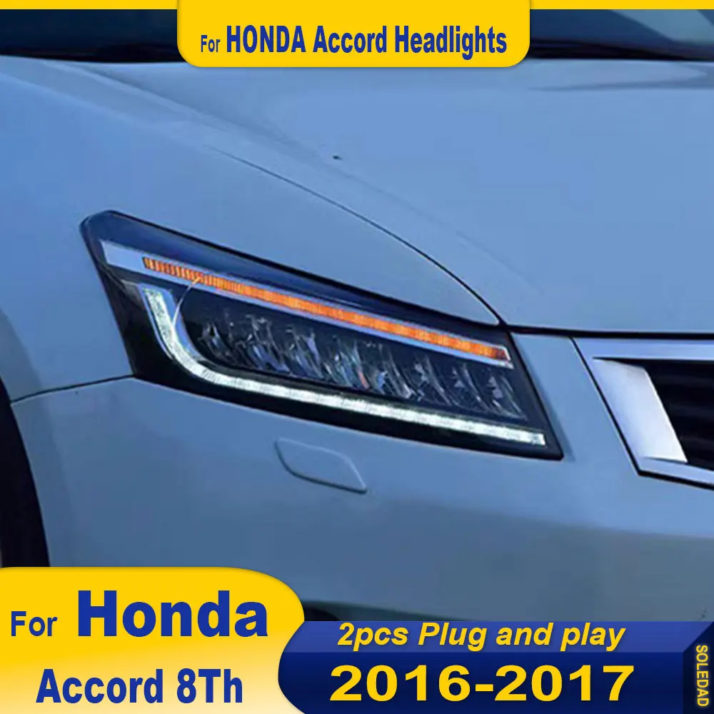 

Car Lights for Honda Accord 8th 2008 2009-2013 LED Headlight Assembly Upgrade High Configure Dynamic Signal Lamp Accessories 2pc