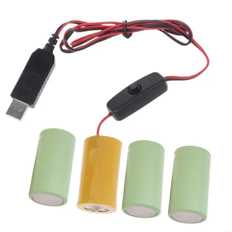 Image of Universelles USB-Netzkabel mit 5 V 2 A auf 1,5–6 V 1 A LR20 D zur Batteriebeseitigung mit Schaltern für