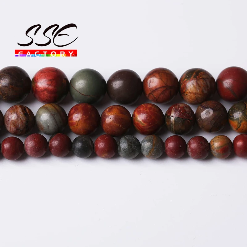 Natural American Picasso Jasper Stone Beads For Jewelry Making DIY Bracelet Accessories Energy Healing Beads 6 8 10 12mm 15