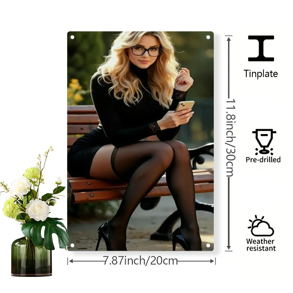 علامة تعليق لمشهد الحديقة الفنية المعدنية ثنائية الأبعاد من Soges، ديكور لوحة حديدية مقاومة للطقس للحديقة الخارجية والداخلية