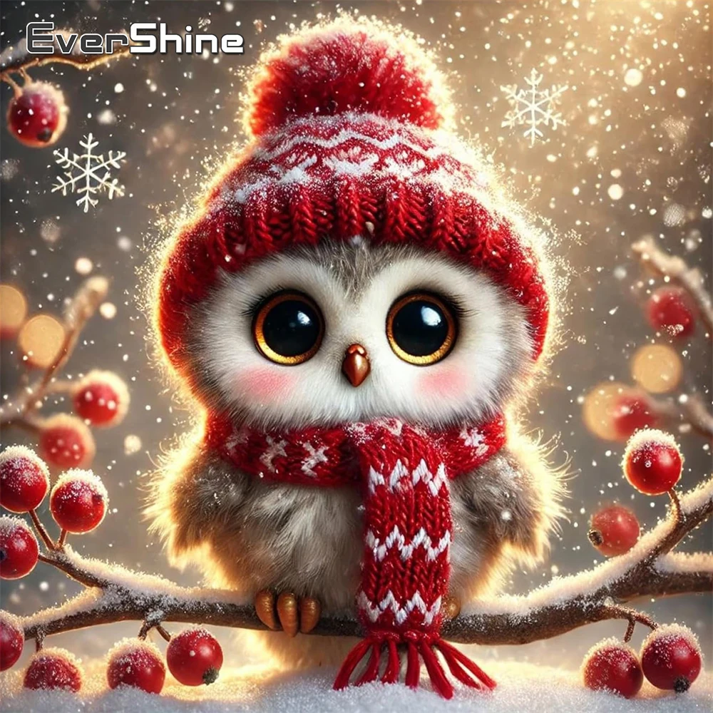 Evershine Neue Ankunft Diamant Stickerei Eule Tier DIY Malerei Vogel Bild Strass Diamant Mosaik Winter Kind Geschenk