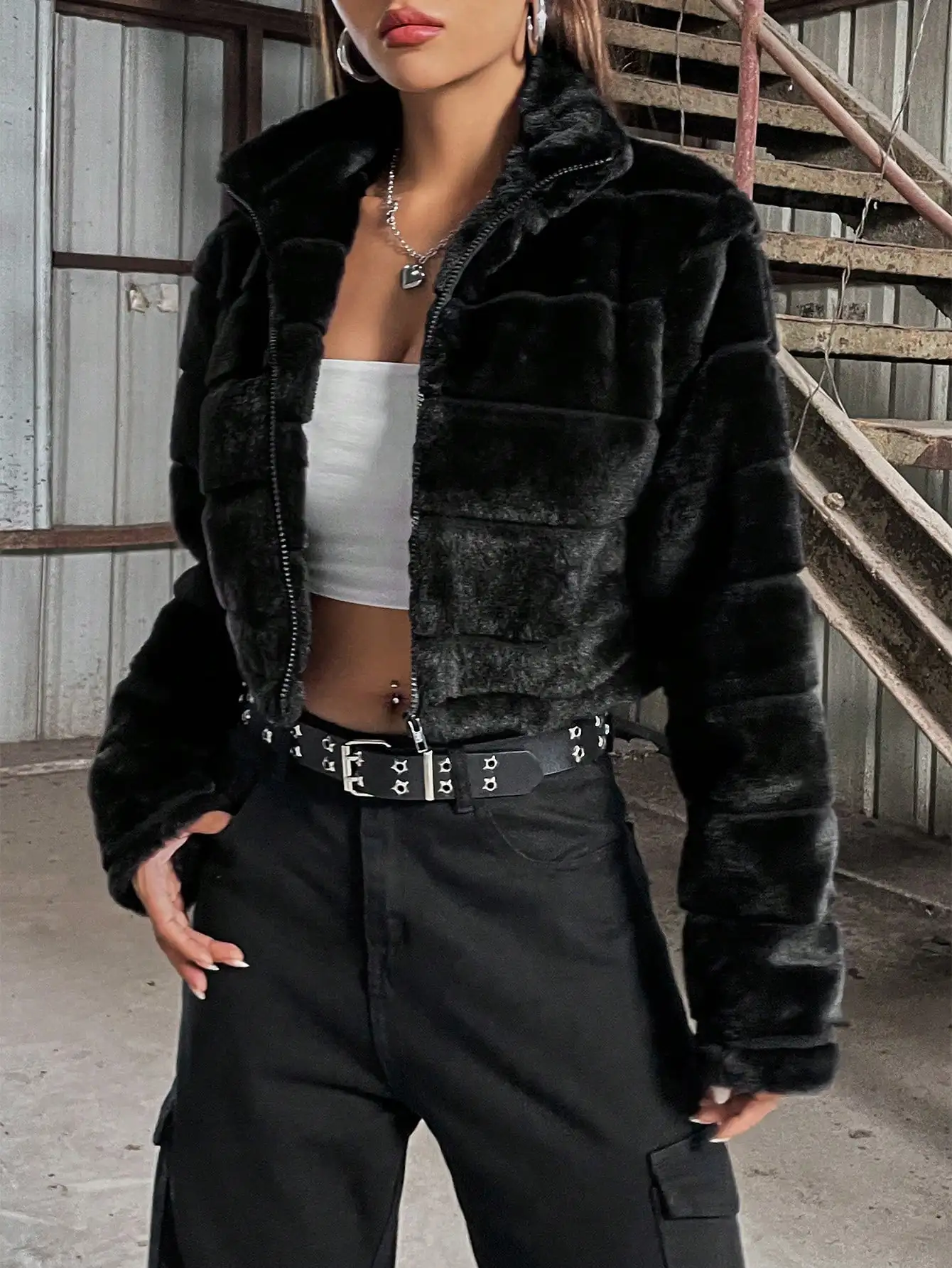 

Unity Zip Up Crop Teddy Jacket Black Fur Jacketplush Jacketcropped Jacketcrop Jacketcrop Jackets For Women Fall Winter Cloth For