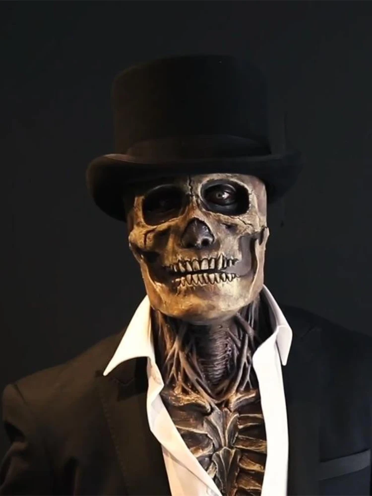 Halloween Straszna Maska Czaszki Halloween Impreza Karnawał Cosplay Prop Nowość Realistyczna Czaszka Lateksowa Maska Zła Czerwona Czaszka Nakrycie głowy — 2