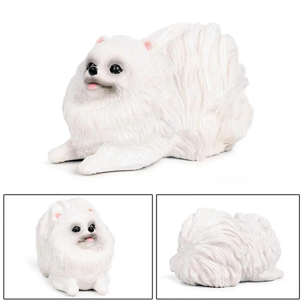 Stable Pet Figurine Home Decor Figurine Realistic Pomeranian Dog Figurines Miniature Pet Statues for Desktop Ornament for Dog