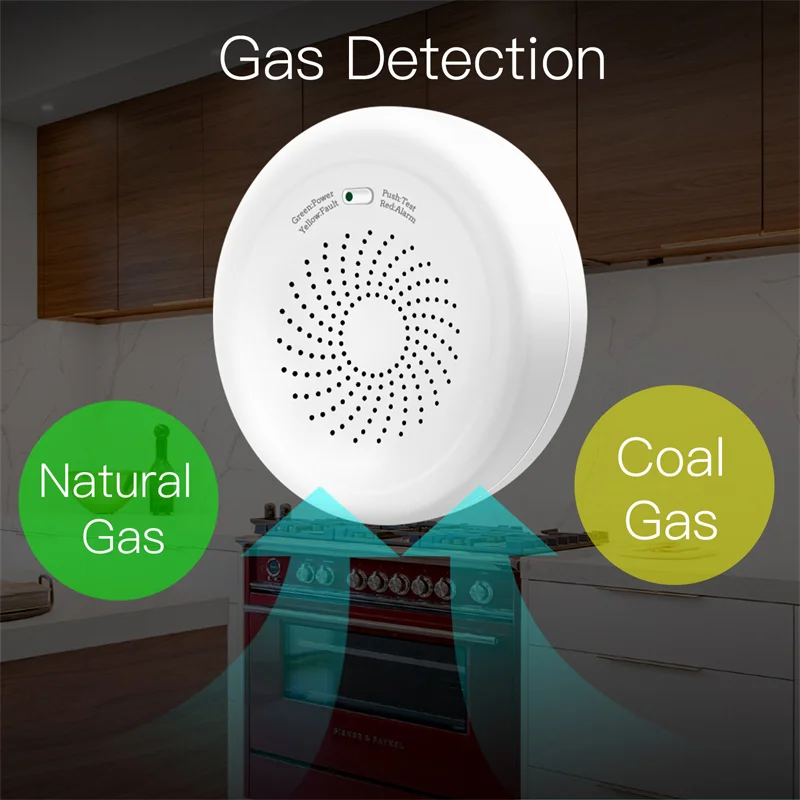 

ZigBee Tuya Intelligent Gas Detector Combustible Gas Leakage Sensor Remote Guard Fire Retardant Kitchen Audible Visual Alarm