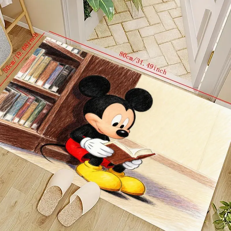 

1 шт., мультяшный напольный коврик Disney с Микки Маусом для чтения книг для гостиной, домашнего дивана, спальни, милый нескользящий коврик, чи