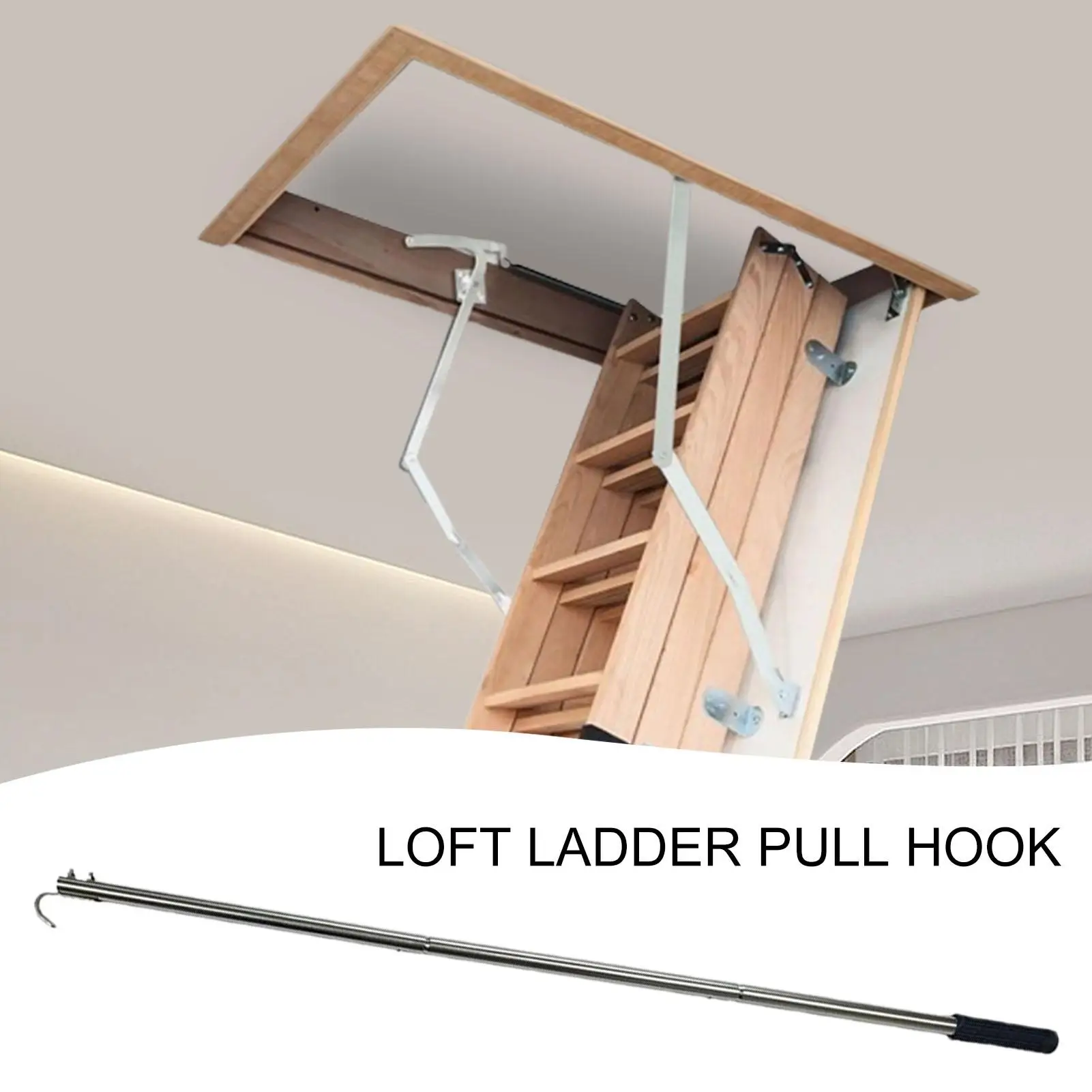 Ladder Pull Down Hook Attic Loft Ladder Pull Down Hook Multi-functional Attic Ladder Pull Cord Garage Door Pull Hook