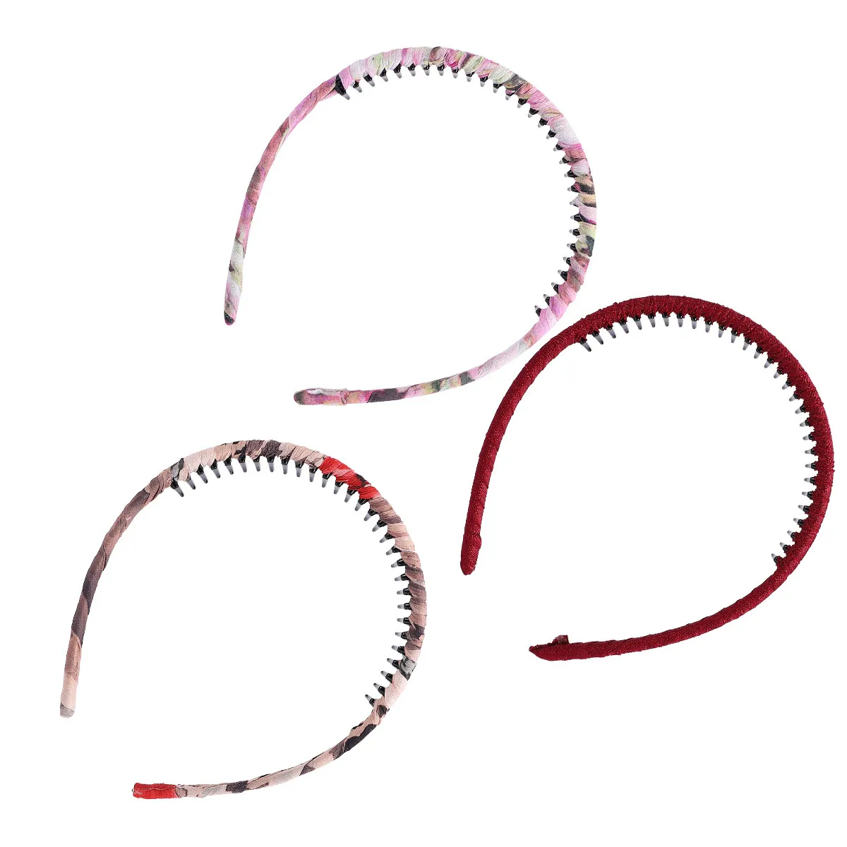 3Pcs Women Hair Hoop Set Soft Non-Slip Fashion Headband Simple Classic Design Quick Easy Styling DIY Hairstyles Cloth Art Hair