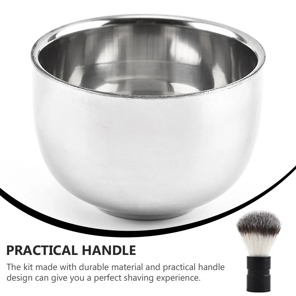 

2 Pcs Beard Brush Set Mens Shaving Brushes for Kit Mug and Kits Stainless Steel Shave