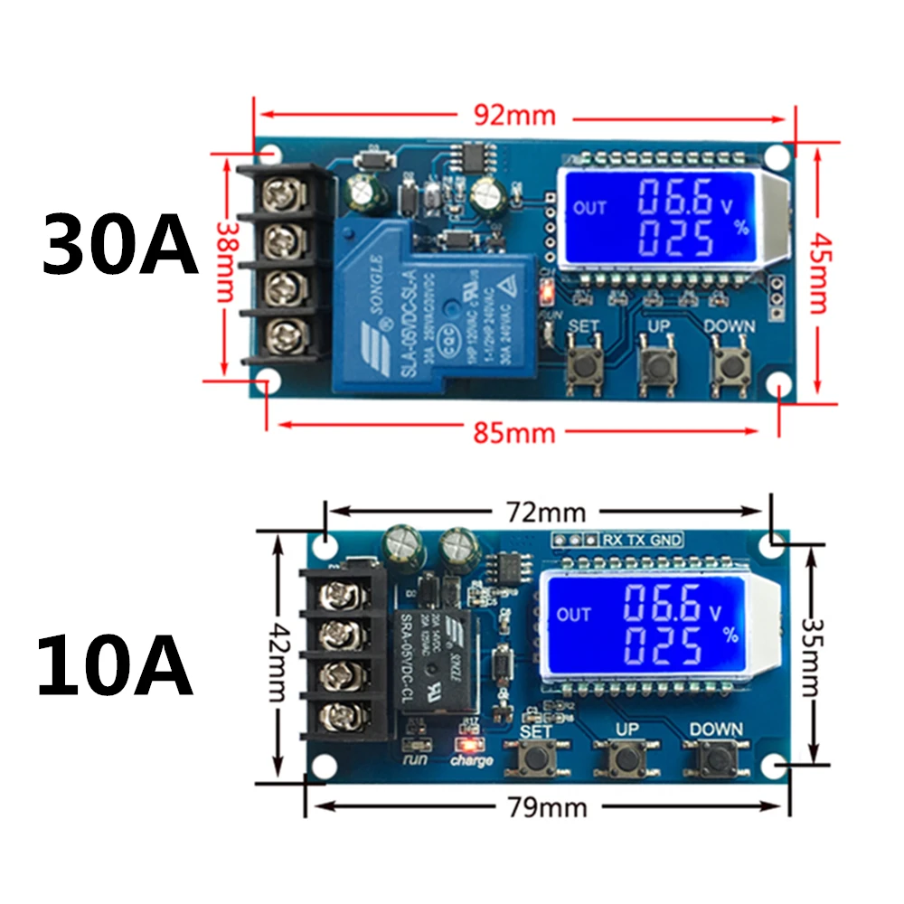 6-60v 30A 10A Lead-acid Solar Battery Charge Controller Protection Board charger Time switch 12v 24v 36v 48v battery capacity