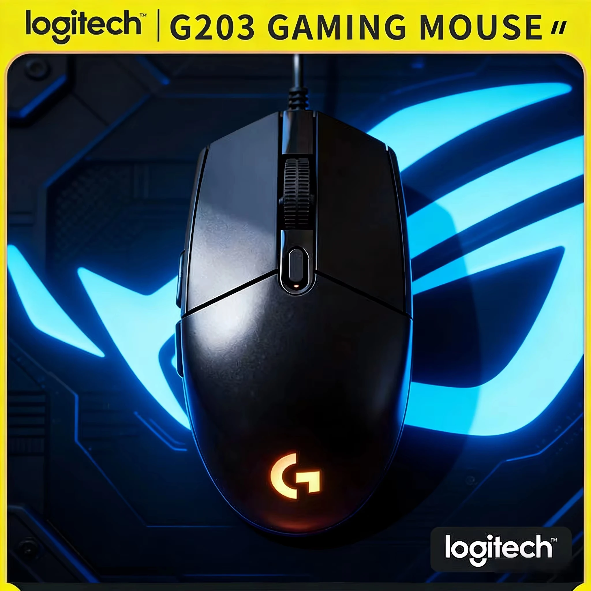

Logitech G203 G102 Extended Cord Wired Mouse RGB Lighting 8000 DPI for Gaming Desktop Office Computer 2.1m Braided