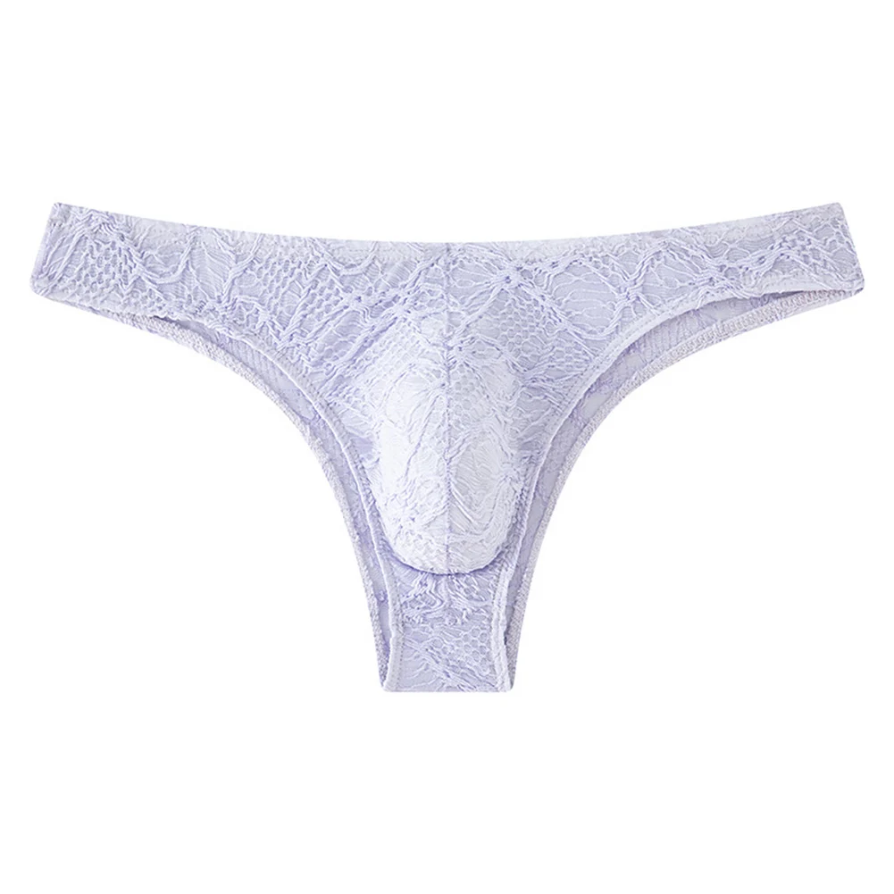 Mens Sheer Lace G String Panties Sexy Floral Lace Thong Underwear U Convex Low Rise Breathable Lingerie For Men