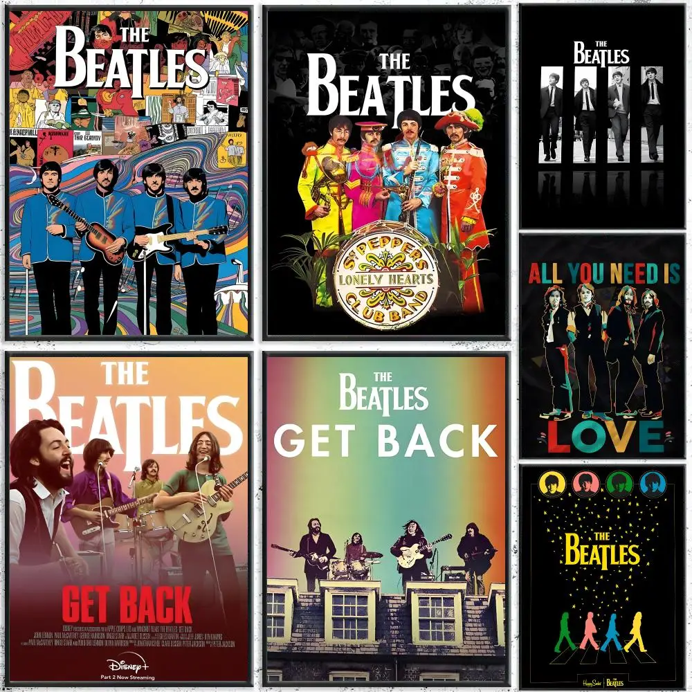 Band The Beatles Poster Self-Adhesive Waterproof Wall Stickers, Coffee Bar Home Wall Decor