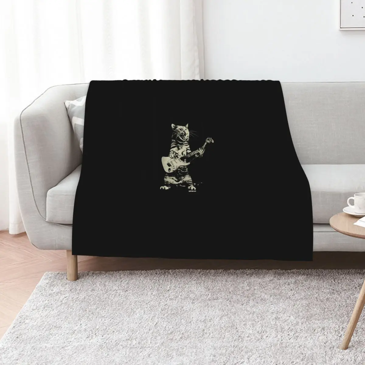 Cat playing guitar Essential Throw Blanket Luxury Brand Cute Plaid warm winter Designers Summer Cute Blankets