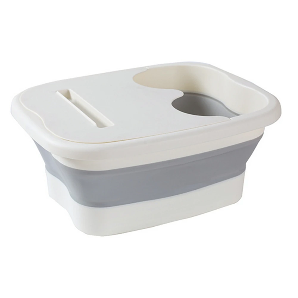 

A56P-Household Sauna Footbath Massage Bucket Soaking Bucket Folding Basin Spa Foot Bath Bathtub Pedicure Bath White