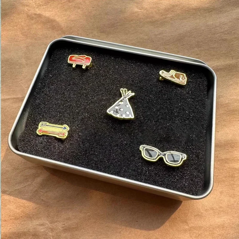 

VISVIM WMV LAPEL PIN SET (5 PCS) Original Copper Brooch Japanese ins Wind Tadpole Same Style