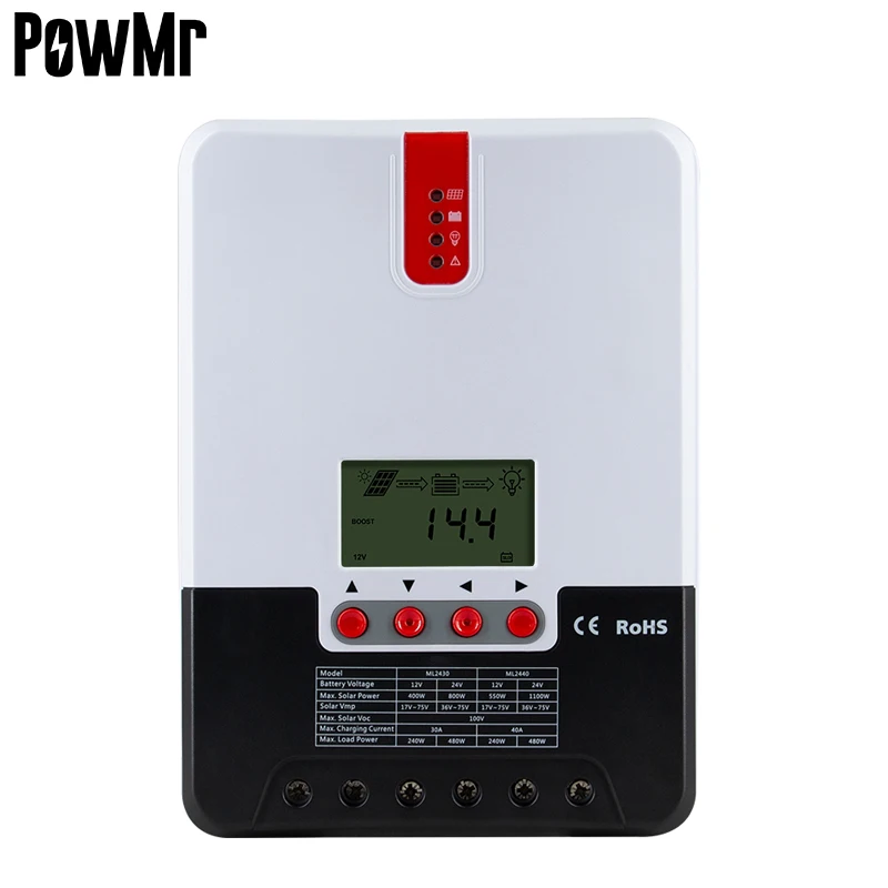 PowMr ML4860 60A MPPT Solar Regulator 12V/24V/36V/48V Auto Max DC PV Input 150V Solar Charge Controller