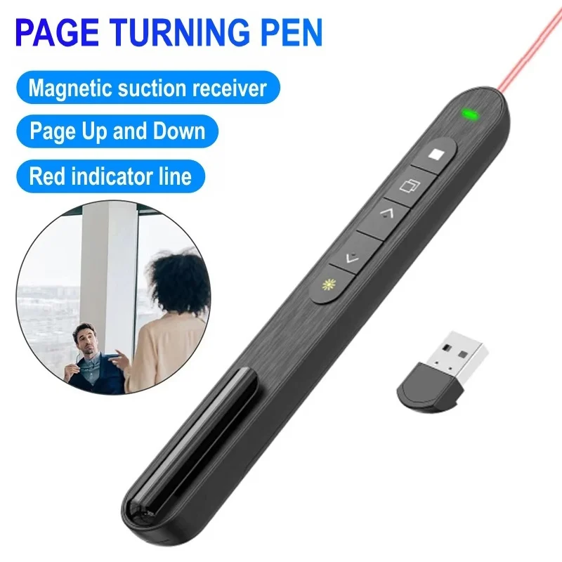 2.4GHz Wireless Presentation Clicker Powerpoint Pen USB Remote Control Flip Pen For Office Teaching Projector PPT Presentation