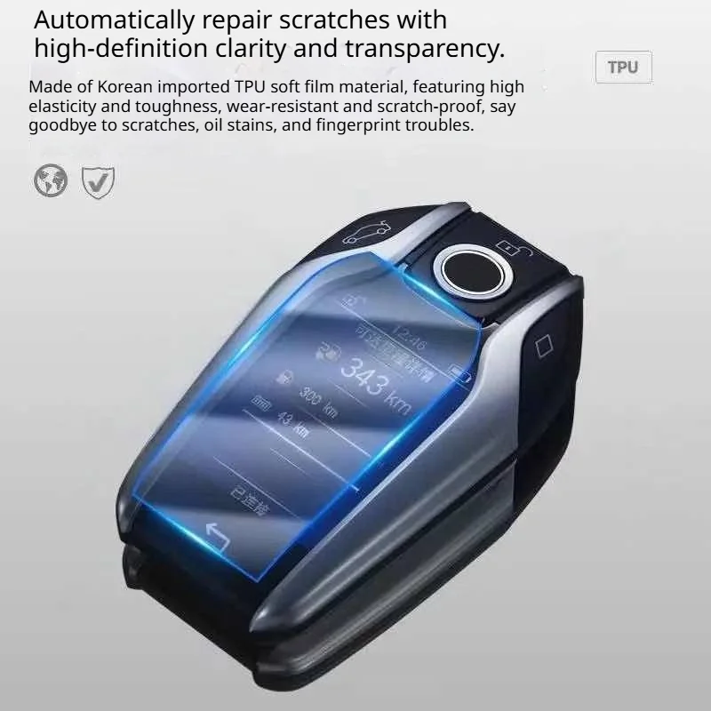 Universal Automotive TPU LCD Key Protection Film For BMW Model CF568 TK900 CF588 CF920 Blade-Style Front And Rear Film