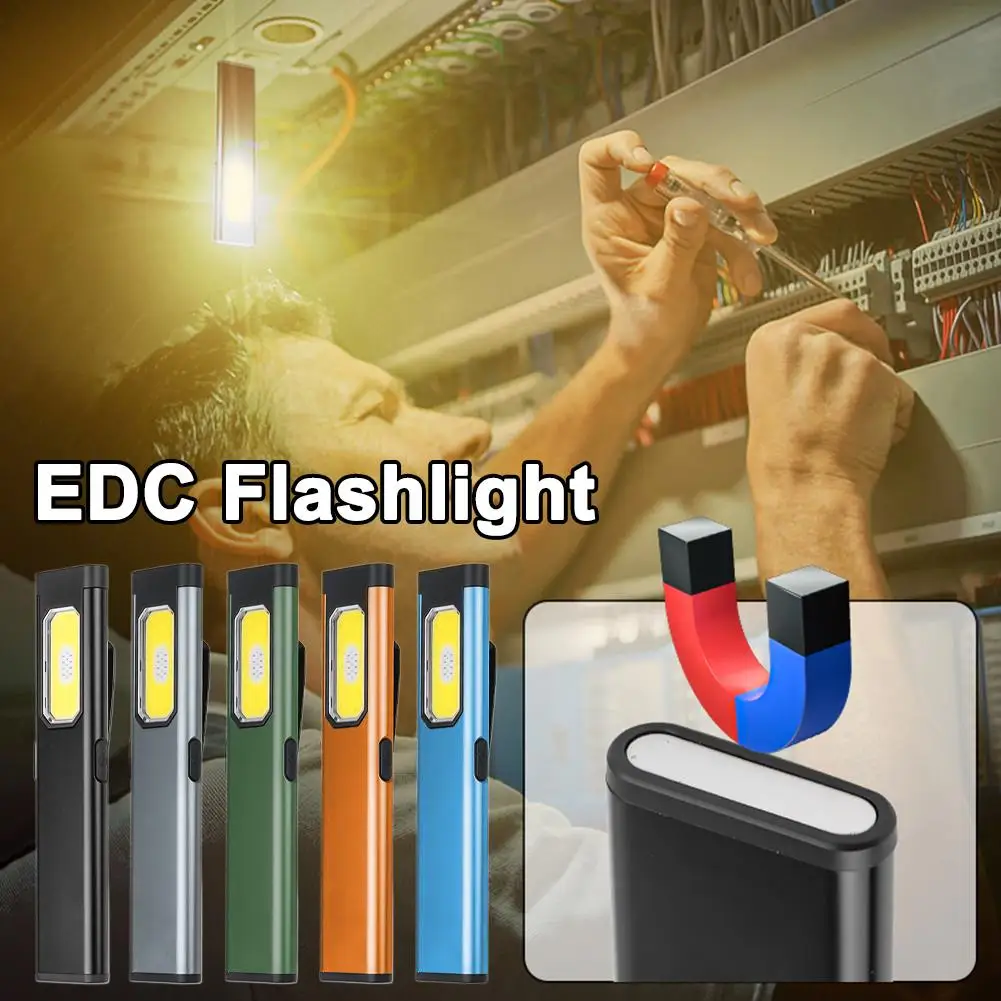 Latest LED COB Keychain Flashlight 450mAh Portable 5 modes Type-C Mini Torch Light Pocket Lantern Flood Work Light With Magnet