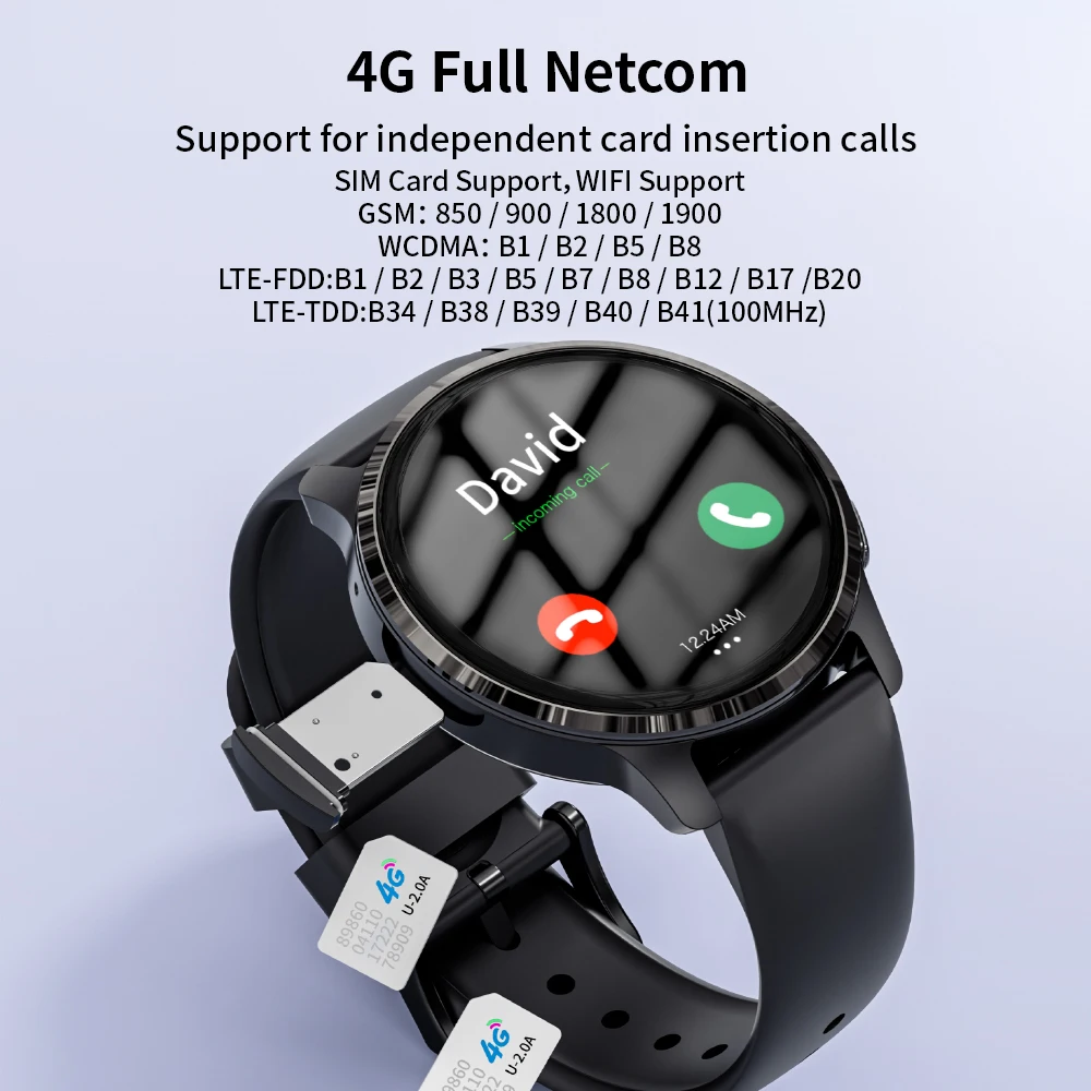 Orologio intelligente Android 4G 5G con scheda SIM APPLLP 2 GPS NFC Orologi intelligenti con schermo AMOLED da 1,43 pollici