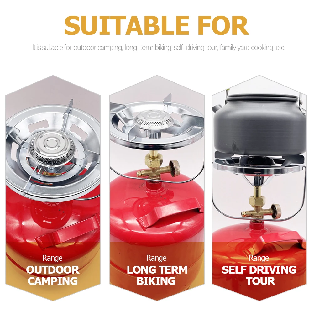 

Foldable Outdoor Stove Travel Camping Stoves Windproof Burner Copper for Gas Tent