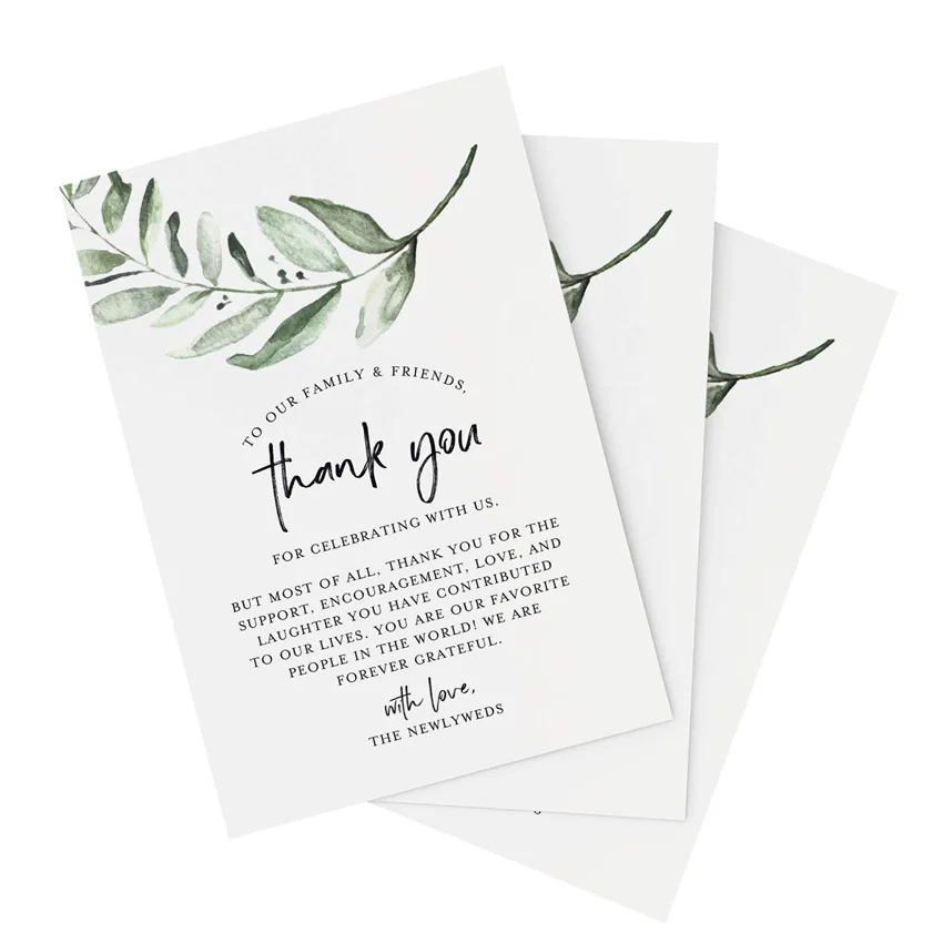 10/20Pcs Thank You Cards Flower Wedding Place Setting Card Event decoration card Writable 10*15CM Wedding party Decoration