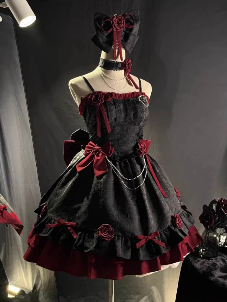 Dark Gothic Style Wear Special-Interest Design Lolita Dress Sweet Cool Pettiskirt Suspender Skirt