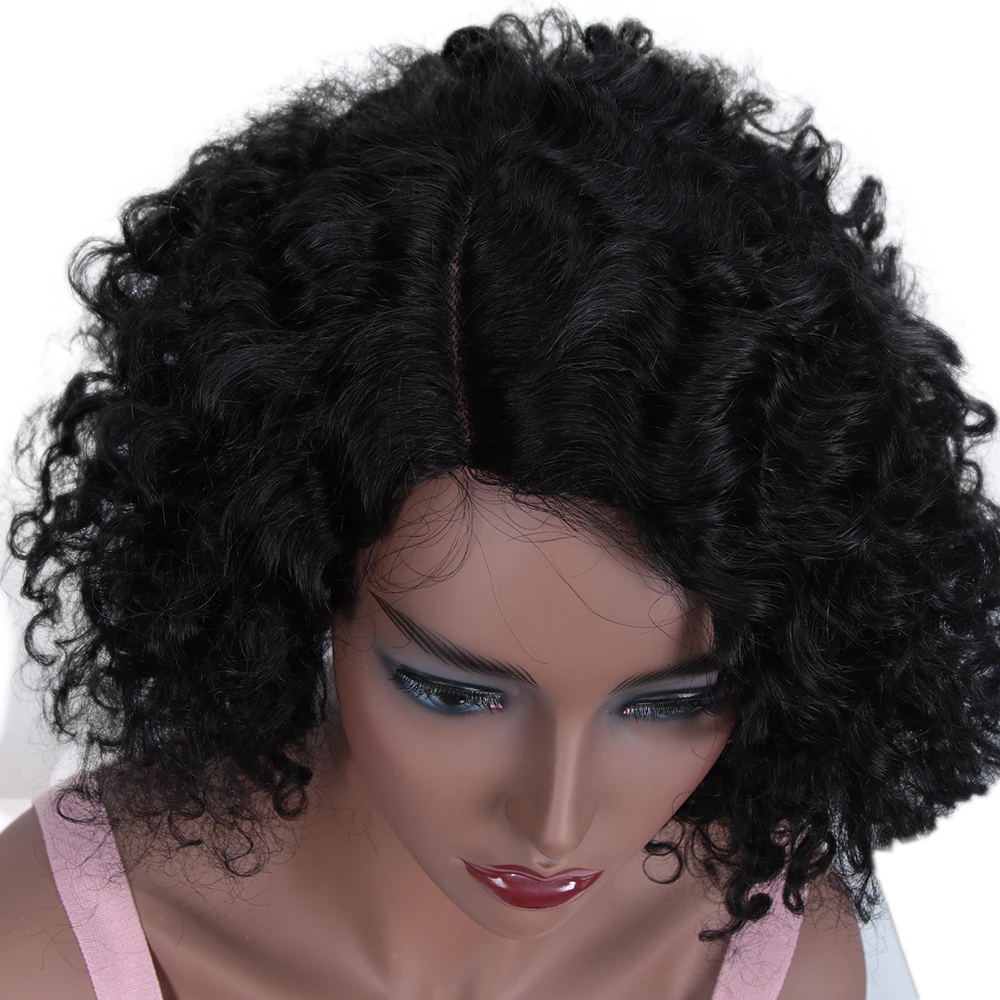 Styleicon-Peluca de cabello humano ondulado para mujeres negras, pelo corto mojado, Color Natural, colorido