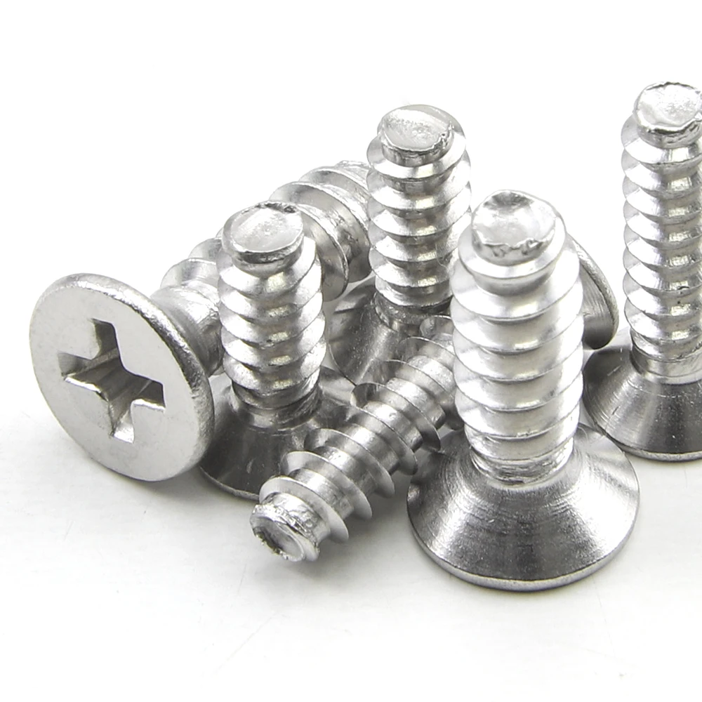 Cross Recessed CSK Head Flat Tail Tapping Screws Carbon Steel M1.4 M1.7 M2 M2.6 M3 M4 Tapping Screw for Plastic Sheet Metal
