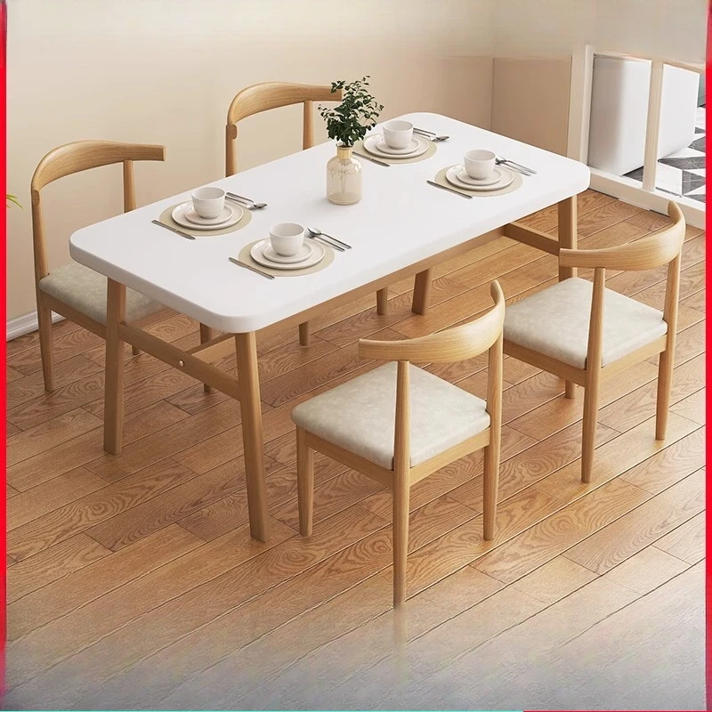 

Обеденный стол и стулья 2024, бытовой обеденный стол, простая гостиная, маленькая квартира, один стол, высокое качество