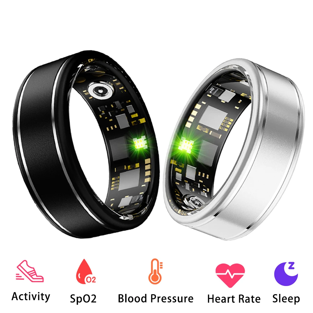 

Fitness Tracker Ring for Men Women – Smart Ring with Heart Rate, SpO2, Blood Pressure, Sleep Monitoring, Step & Calorie Counter