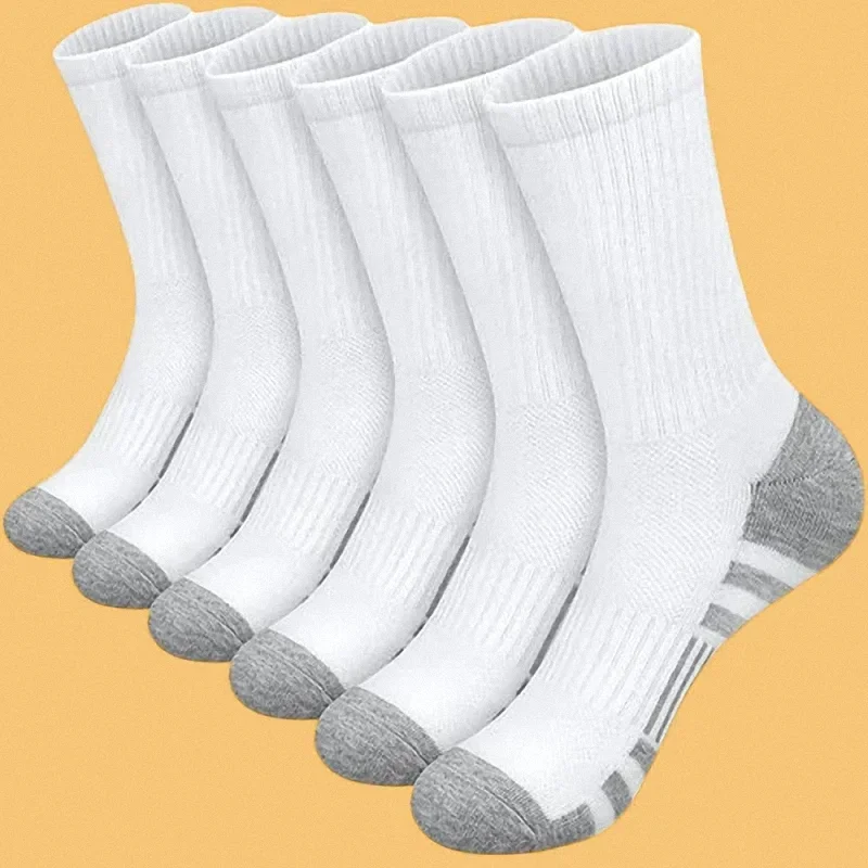 6 Pairs High Quality Men\'s Outdoor High Long Tube Gym Socks Fashion Thin Comfortable Soft Ground-Gripping Football Cotton Socks