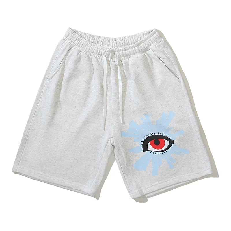 Yao masculina moda Kanye verão casual shorts de algodão, calça curta de rua alta, estampa hip hop, House of ERRORES, Harajuku