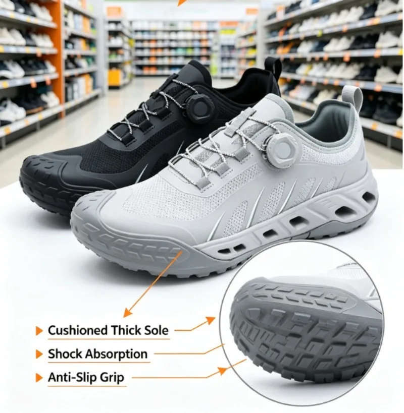 Men's Breathable Quick-Dry Wading Shoes Lightweight Outdoor Trekking Sneakers