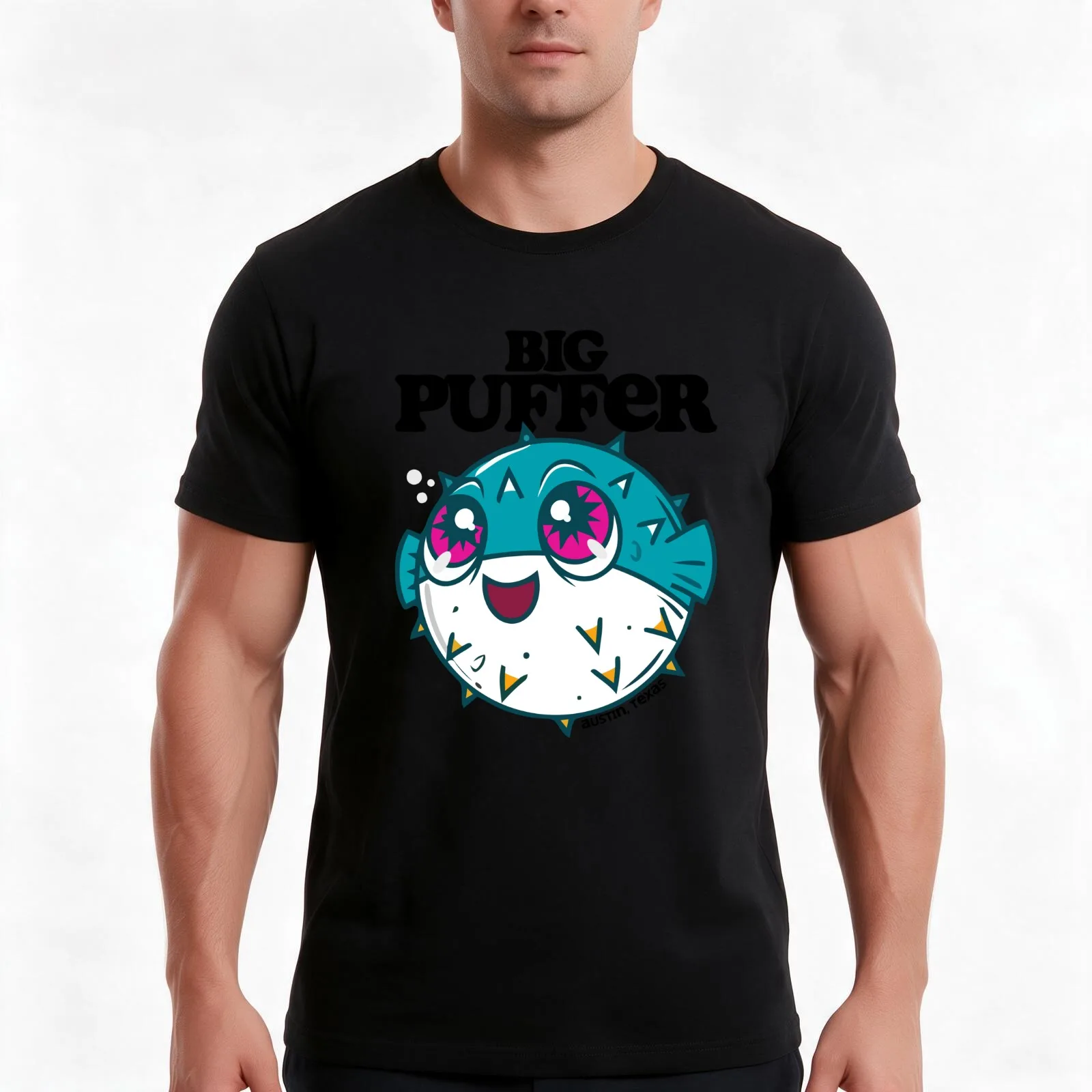 Bigpuffer Merch Big Puffer Logo T-Shirt, Summer Casual Cotton Tee, Oversized Streetwear Tops, Vintage Graphic Print, 100% Cotton
