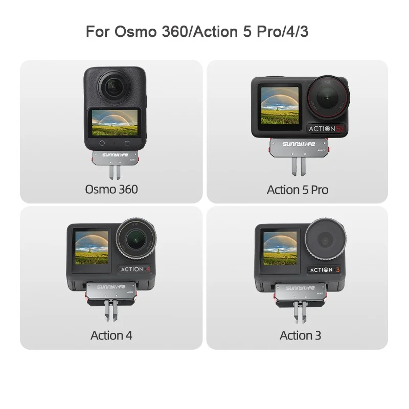 Magnetischer Adapter aus Aluminiumlegierung für DJI Osmo 360 Action 5 Pro Action 4 Action 3 Kamera Magnetische Halterungen Erweiterungszubehör