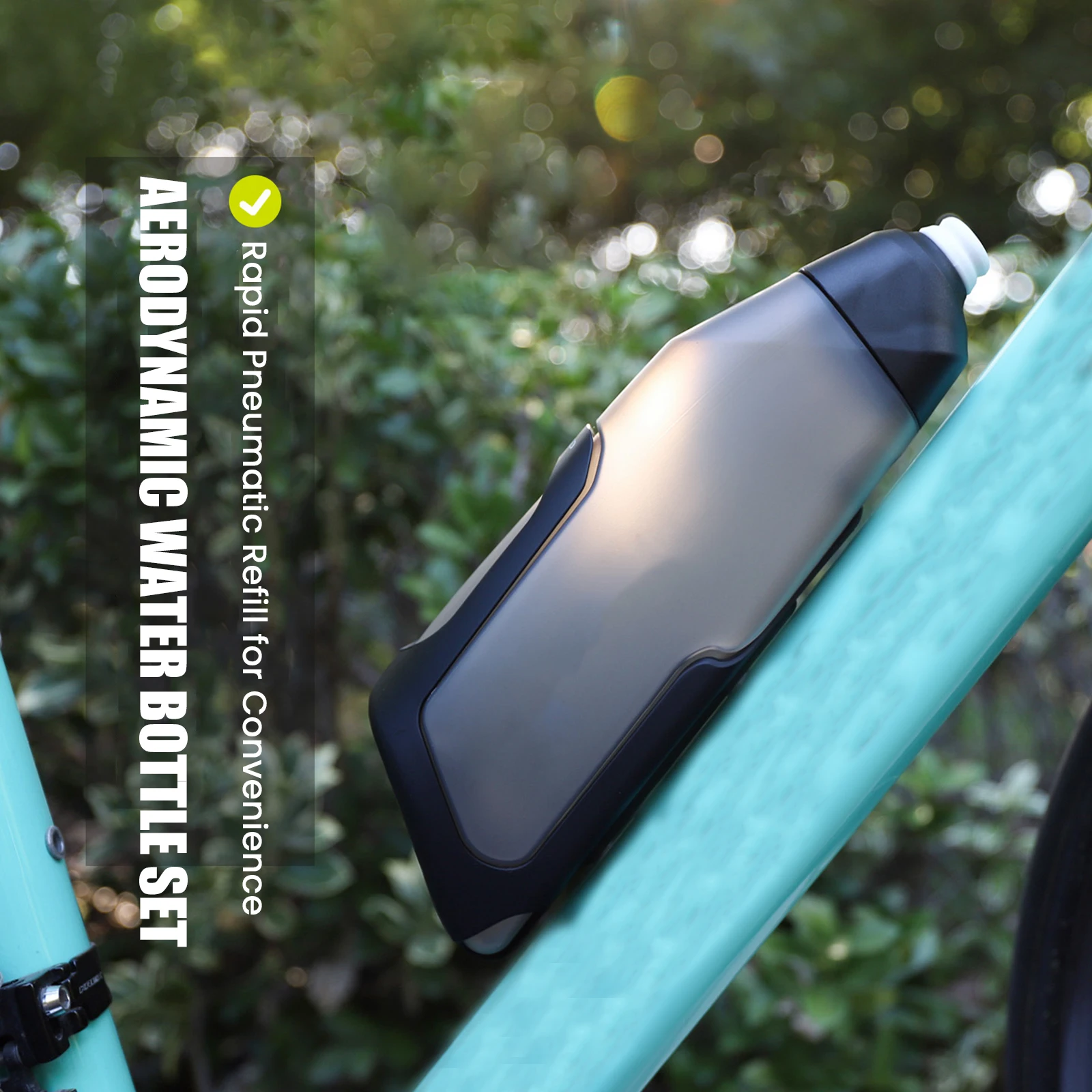 

Bicycle Aerodynamic Water Bottle Bracket Set 600ml Cycling Bike Water Bottle MTB Road Bike Frame Down Tube Riding Water Kettle