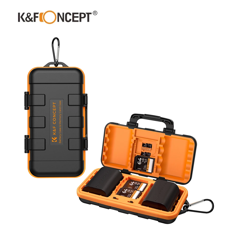 K&F Concept Camera Battery Memory Card Case ,Portable ,For FW50 FZ100 E6NH W235 EL14 EL15 E17 Batteries SD/CF Memory Card Case