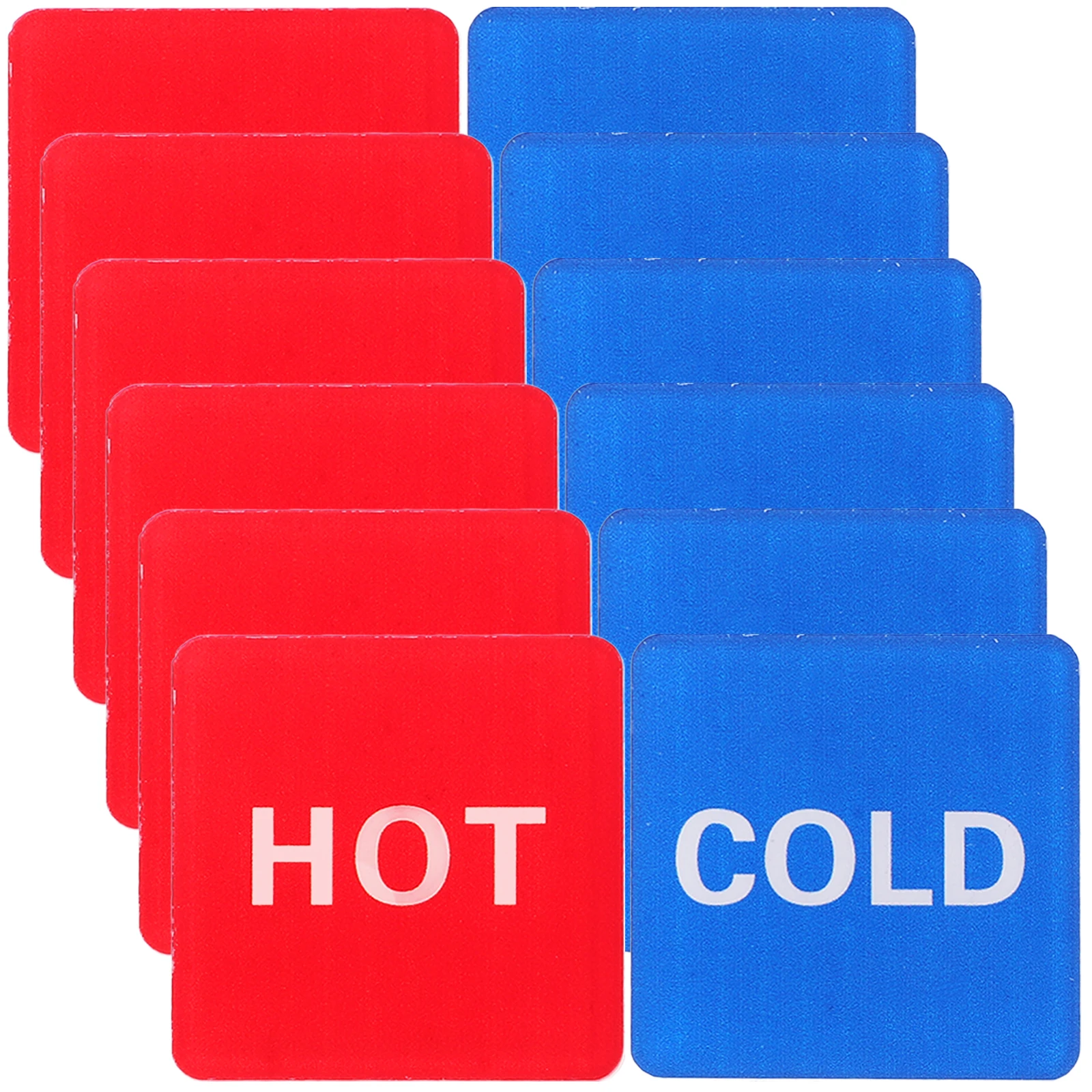 6 Pairs Cold Hot Water Signs Acrylic Bathroom Kitchen Self Adhesive Stickers Faucet Label Temperature Differentiation Safe Use