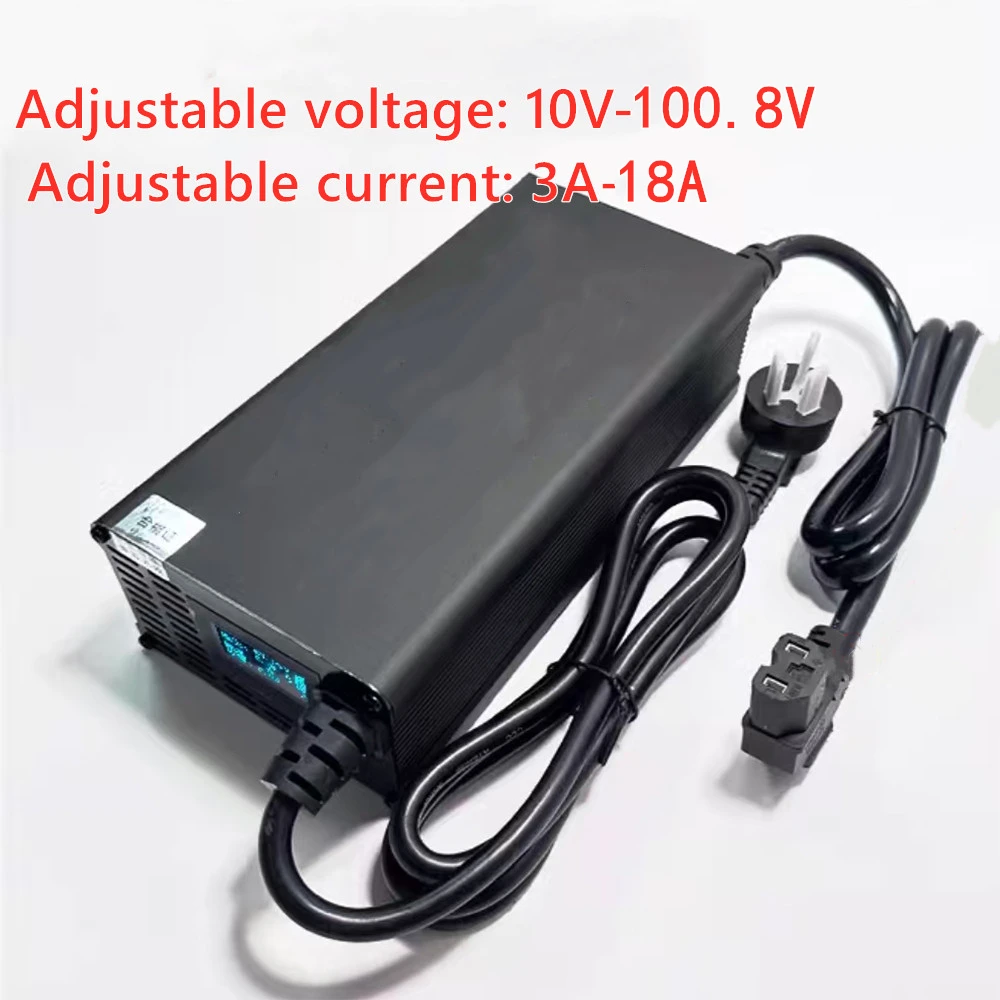 

10-100.8V Voltage adjustable Li-ion Lifepo4 Lithium Battery Charger 18A Curren Adjust 4S 8S 13S 14S 16S 20S 24S Fast Charge part