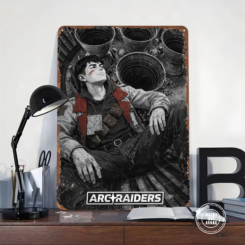 Arc Raiders Game Art Poster Customized Vintage Metal Signs Wall Art Retro Tin Plaque for Decoration Garage Decorations Wand Deko