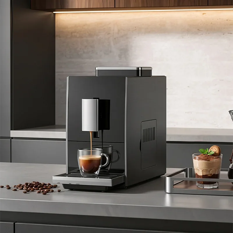 Fully Automatic Espresso Machine with Coffee Bean Grinder, Featuring A Smart Color Touchscreen and Built-in Blade Grinder