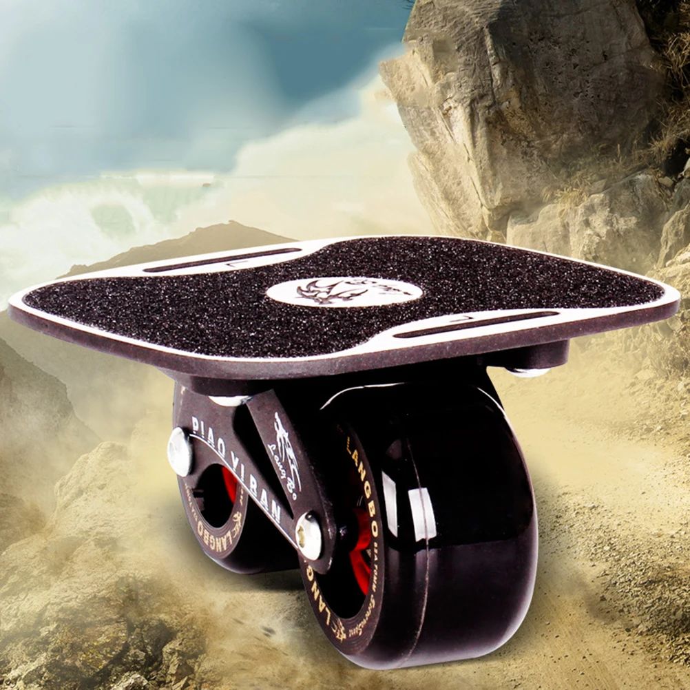 

Dazzle Drift Board Aluminum Alloy Drift Skates Scrub Antislip Skateboard Deck (Frosted Plate, Black Wheel)