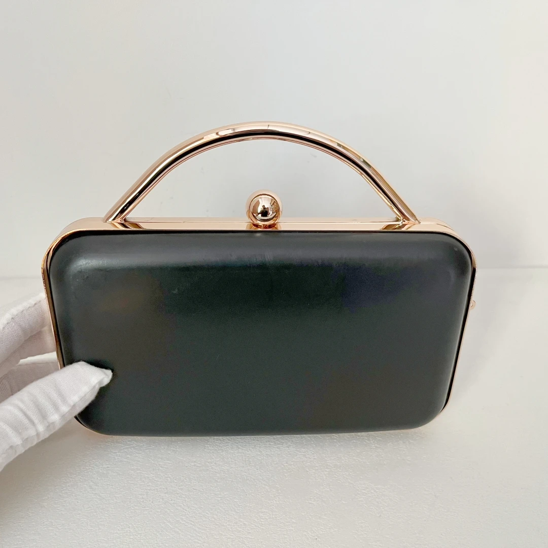 20x12 Cm Box Frame Metal Bag Frame Plastic Case DIY Clutch Shell Handmade Bag Handle Craft Parts Round Ball Small Evening Bag